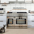 thumbnail image 3 of CASAINC 48 in. 6.8 cu. ft. Front Control Freestanding Double Ovens Gas Range in Stainless Steel, 3 of 8