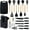 Black 19 PCS Set, variant on Non-Stick Silicone Cooking Utensils Set, 5 Pcs with Wooden Handle, Heat Resistant Silicone Kitchen Gadgets (Black)