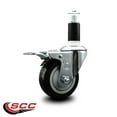 thumbnail image 2 of 3.5 Inch Black Poly Swivel 1-3/8 Inch Expanding Stem Caster Total Lock Brake SCC, 2 of 2
