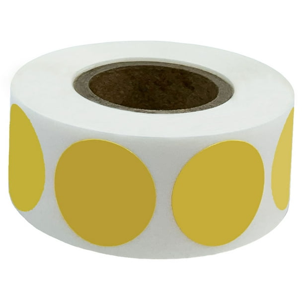 Yellow Circle Dot Stickers 0.75" Inch Round 500 Pack