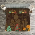 thumbnail image 3 of Ambesonne Garden Quilted Bedspread Set 3 Pcs, Plants in Cups Pottery, King Size, Multicolor, 3 of 3