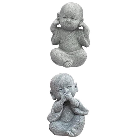 kowaku Monk Buddha Statue Monk Figurine Speak No Evil Sculpture Resin Ornament with Fine Craft for shelf display tea table decoration suitable