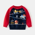 thumbnail image 2 of Atogsazn Children's Boy Knitted Cotton Sweater Kids Long Sleeve Printed Pullover Sweaters Soft Warm Clothes Fashion Navy 4-5 Years on Clearance, 2 of 4