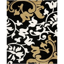 SAFAVIEH Soho Aaron Abstract Floral Wool Area Rug, Black/Multi, 5' x 8'