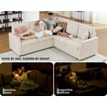 thumbnail image 4 of Roomy Homy Sofa Bed, 85 Inch Sleeper Sofa with Pull Out Sofa Bed, L Shaped Couch with Storage Seat, Sectional Couches for Living Room Apartment, Beige Linen Sofa Couch, 4 of 5