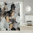 Marble Bathroom Shower Curtain Sets Black Marble Gold Striped Print
