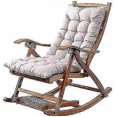 thumbnail image 1 of Long Folding Recliner Rocking Chair Cotton Cushion Plush Cushion Bamboo Chair Cushion Wooden Folding Chair High-quality Cushion Gray 1.2 Meters, 1 of 5