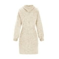 thumbnail image 4 of cfhntfmh Sweater Dresses for Women Soft Crewneck Knit Pullover Hoodies Dress Warm Long Sleeve Solid Color Midi Dress, 4 of 4