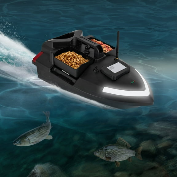 Remote Control Bait Boat, ABS Black GPS Fishing Bait Boat, Remote Control Fish Bait Boat for Fishing 4 Hours Control Time