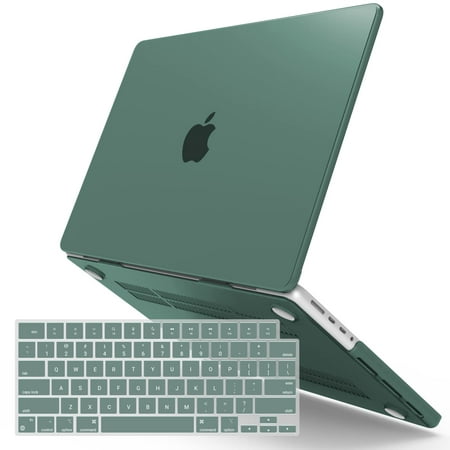 IBENZER Case for MacBook Pro 16 Inch 2024 2023 M3 A2991 M2 A2780 M1 A2485 Pro Max (2024-2021), Hard Shell Case with Keyboard Cover for Mac Pro 16 with Touch ID, Midnight Green, T16XMTGN+1