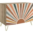 thumbnail image 3 of PixonSign Sideboard and Buffet Cabinet, 2 Doors Wood Storage Cabinet Console Table with Mid-Century Colorful Abstract Sunshine Wilderness for Kitchen, Bedroom, Dinning, Office - 35" L x 18" W x 29" H, 3 of 5