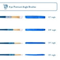 Hello Hobby 4 Pc Angle Synthetic Paint Brush Set with Soft Grip