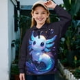 thumbnail image 2 of Uorisanigo Girls Half Zip Sweatshirt Kids Long Sleeve Pullover Top Soft and Comfortable Blue Galaxy Axolotl Quarter Zipper Cropped Sweatshirt Lightweight Hoodies No Hood, Size 11-12, 2 of 7