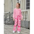 thumbnail image 6 of Arshiner Girls 2 Piece Casual Outfits Twist Front Long Sleeve Sweatshirt & Wide Leg Pants with Pockets Sweatsuit Set, 6 of 6