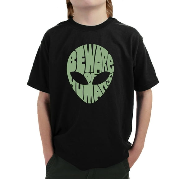 Boy's Word Art T-shirt - Beware of Humans