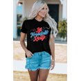 thumbnail image 2 of POGLIP Noir Laisser la Liberté Anneau Étoile Imprimé Col Rond Graphique Tee-Shirt, 2 of 6