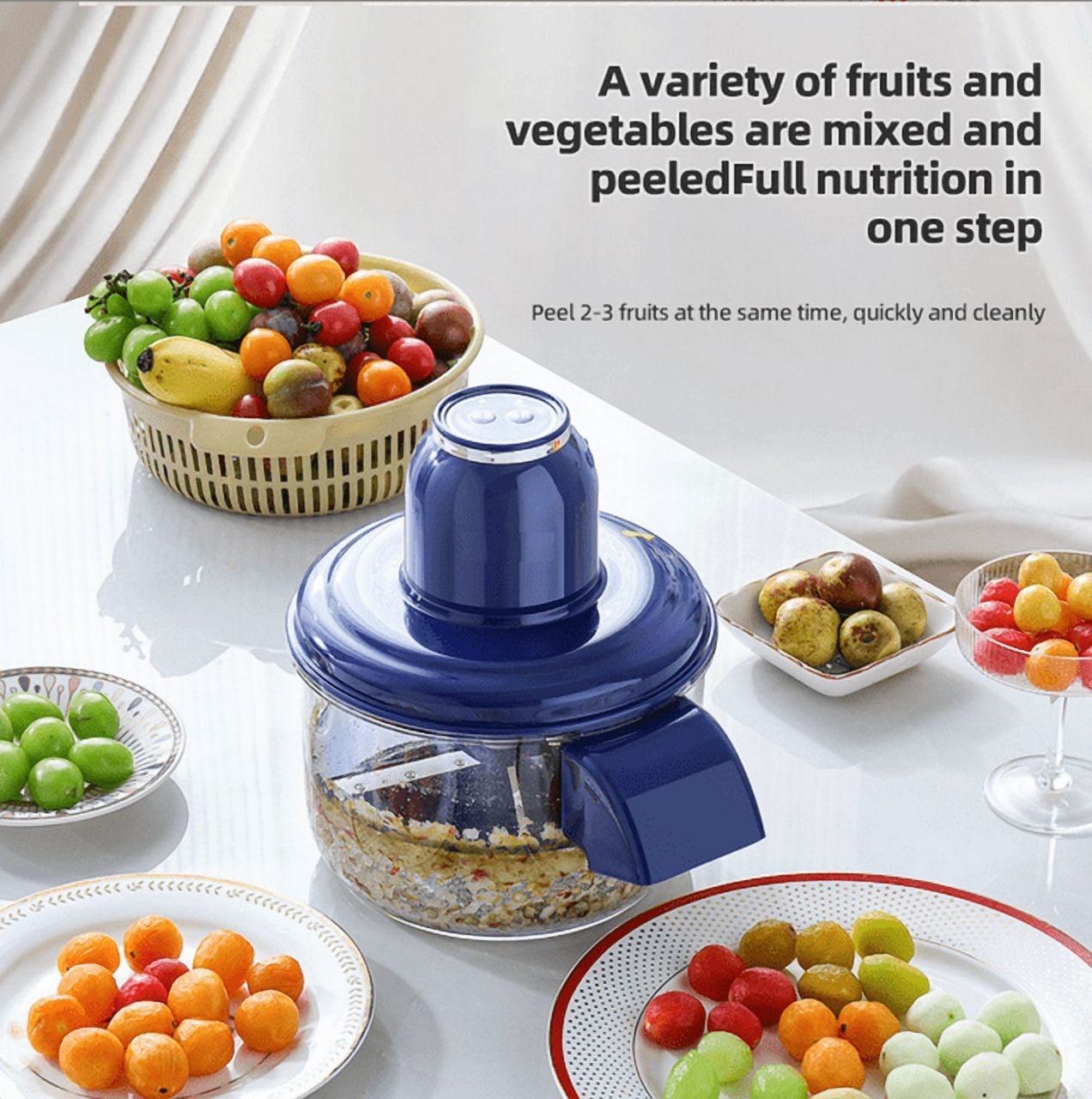 Electric Automatic Fruit and Vegetable Peeler with 50W Motor,1300 RPM,Rechargeable Battery,Compact 8x8x9 Inches,Easy to Clean for Apples Potatoes Carrots Mangoes Kiwi
