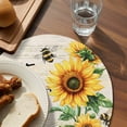 thumbnail image 3 of Sunflower Round Placemats Set of 6 for Dinning Tables,Heat-proof Braided Table Mats 15 Inch,Summer Botanical Bee Farmhouse Watercolor Washable Place Mat for Kitchen Restaurant Party Table Decor, 3 of 9