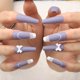thumbnail image 3 of Cute Bow Press On Nails Ataúd brillante Uñas postizas medianas Diseñado Shimmer Chic Cubierta completa Acrílico Uñas postizas Consejos para mujeres y niñas 24 piezas Namotu CZMR-ZC37-3, 3 of 7