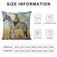 thumbnail image 5 of Qinduosi Throw Pillow Cover The Cat Riding a Horse is in The Desert Among Decorative Pillowcase Square Throw Pillow Case Home Couch Decor Cushion Cover White, 5 of 5