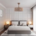 thumbnail image 4 of 18 inch Modern Industrial Bladeless 3 Wind Speed 3 Blades Down Rod Ceiling Fan with Caged Mesh Shade, 4 of 10