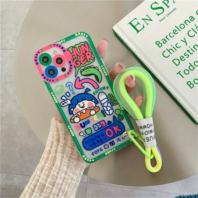Cute Crocodile Printed Phone Case With Short Lanyard For IPhone14/14Plus/14Pro/14Pro Max, IPhone13/13Mini/13Pro/13Pro Max, IPhone12/12Pro/12Pro Max/12Mini, IPhone11/11Pro/11Pro Max Gift For Valentines
