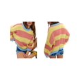 thumbnail image 3 of Suéteres Vintage para Mujer, Cuello Redondo, Larga, Estilo Preppy, de Punto, de Gran Tamaño Amarillo S, 3 of 7