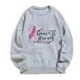 thumbnail image 2 of Fartey Breast Cancer Warrior Sweatshirt for Women Fashion Fall Long Sleeve Crewneck Pullover Cute Pink Ribbon Print Tops Drop Shoulder Baggy Soft Shirts, 2 of 4