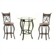 Boraam Beau Counter Height Metal 3 Pieces Pub Set in Black and Gold by Boraam