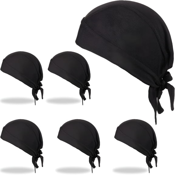 TELOLY 2026 New 6 Pack Sweat Wicking Beanie Cooling Durags Skull Cap Motorcycle Head Wrap Bandana for Men Women for Biking, Running, Gym, Hiking, Motorcycling, Outdoor