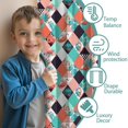 thumbnail image 3 of Blackout Kids Curtains,Orange Green White Checkerboard Checkered Pattern Childrens Insulated Curtains Set Of 2,Bedroom Essentials,Toddler Room Decor 52"x63", 3 of 5