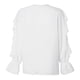 thumbnail image 5 of Blusa con volantes y cuello en V para mujer - Manga abullonada, gasa, camisa informal elegante, 95 % poliéster, tallas S-XXXL, 5 of 6