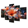 thumbnail image 2 of Designart "Wildflower by the River in Coral and Orange I" Floral Metal Wall Décor Set, 2 of 5
