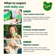 Gruns Adult Superfood Greens Gummies, Sugar-Free, 21 Vitamins & Minerals, Prebiotics Fiber for Digestion, Adaptogens, Spirulina Chlorella, 12 Servings