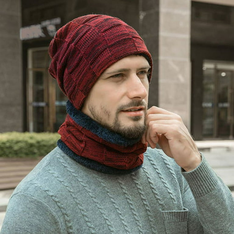 2-Piece Winter Beanie And Neck Warmer Set - Warm Fleece Lining Knit Hat & Scarf For Women
