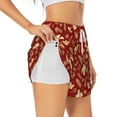 thumbnail image 3 of Lsque Golden Squirrels Holiday Printed Women's Running Shorts with Liner Pockets,Elastic Quick Dry Workout Athletic Gym Yoga Shorts,Womens High Waist Shorts-XX-Large, 3 of 9