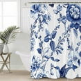 thumbnail image 5 of Vintage Dark Shower Curtain, 72" x 72", Blue Flowers Leaf Hummingbird Rustic Waterproof Bathroom Curtain Washable Shower Curtain Set with 12 Hooks, 5 of 6