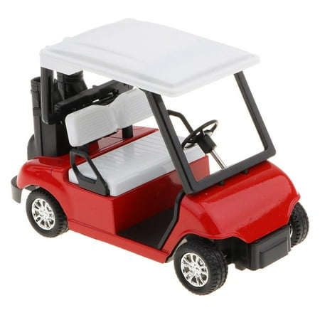 1/20th Diecast Pull Back Golf Cart with Clubs Model Playset Creative Toy Presents Supplies -Red