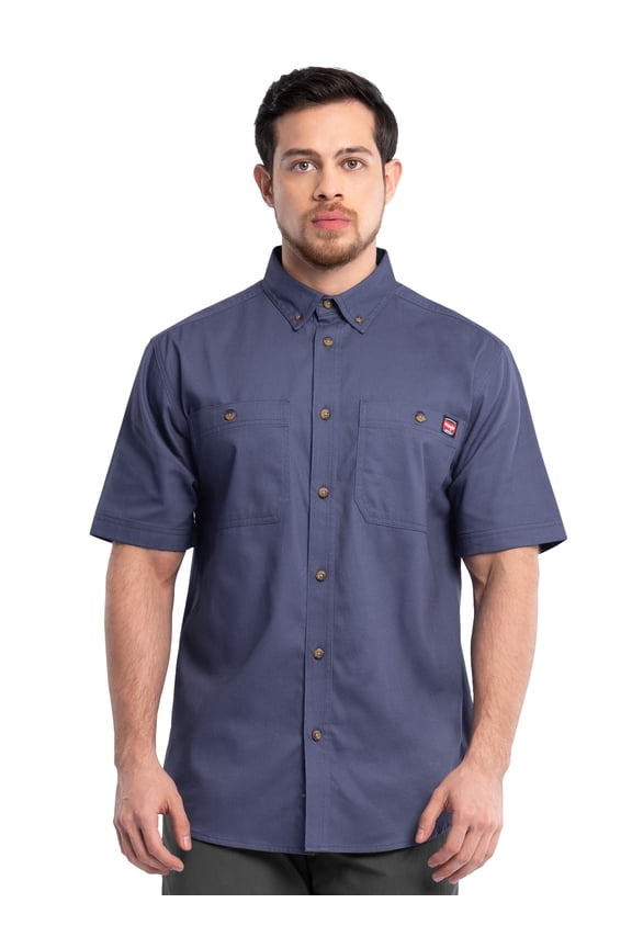 Workwear Mens Short Sleeve Durable Twill Pen Pocket Work Shirt, size S-3XL