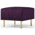 Purple Velvet Ottoman for Modular Sectional Living Room Sofa or Chair