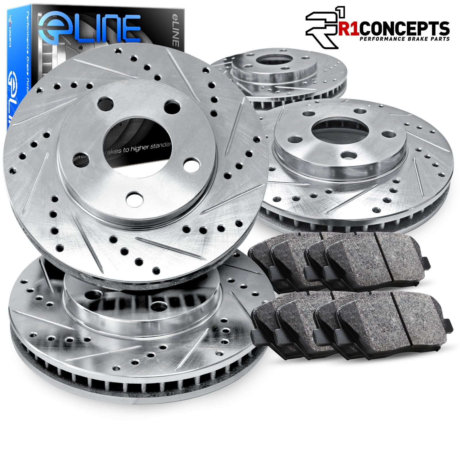 Front /& Rear Disc Brake Rotors 4 PCS For 2009-2015 Toyota Venza