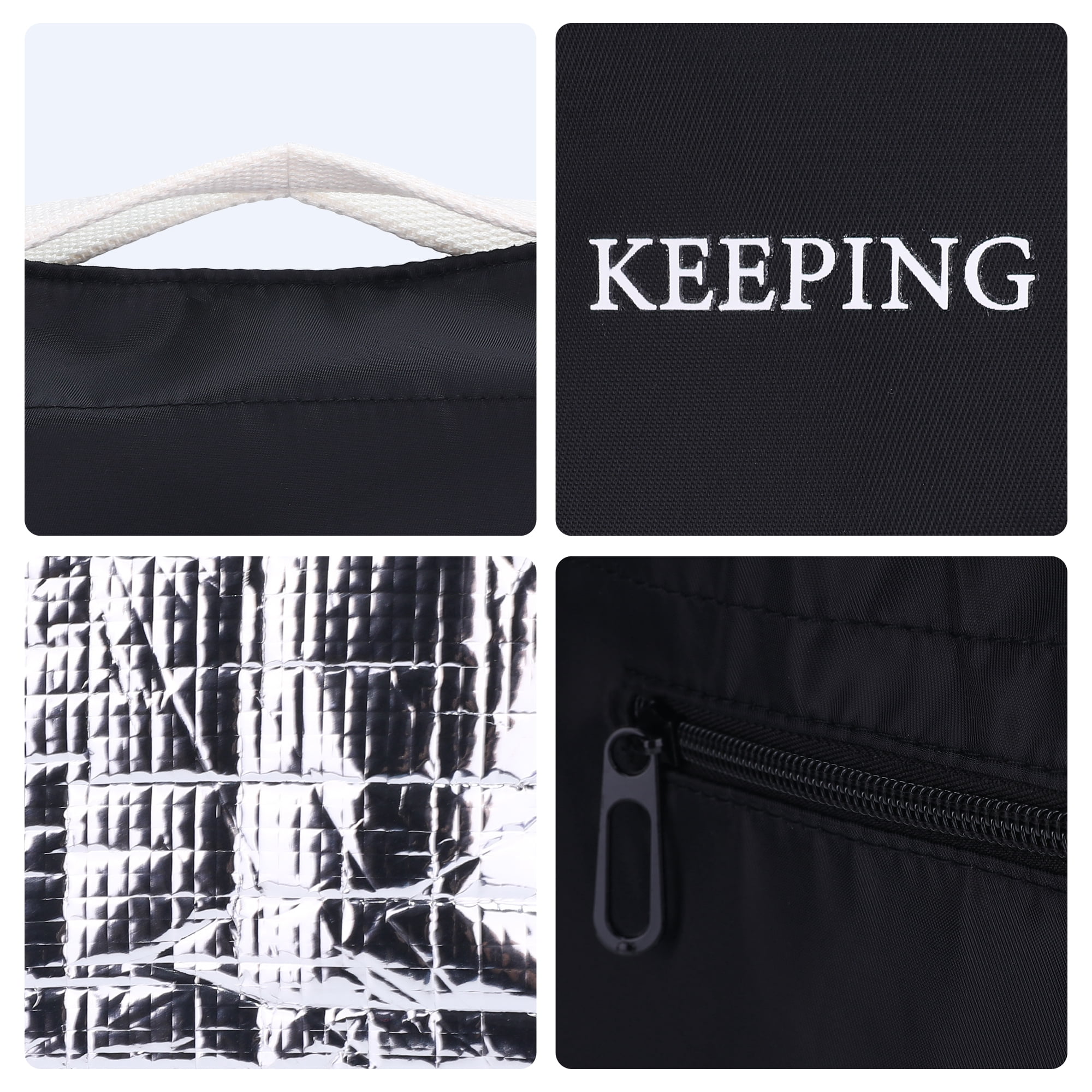 Unique Bargains Insulated Lunch Bag for Work, Travel Black