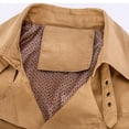 thumbnail image 5 of Fgnfyis Mens Jackets Casual Lapel Mid Length Pure Jacket Coats for Men Khaki XXXXL, 5 of 9