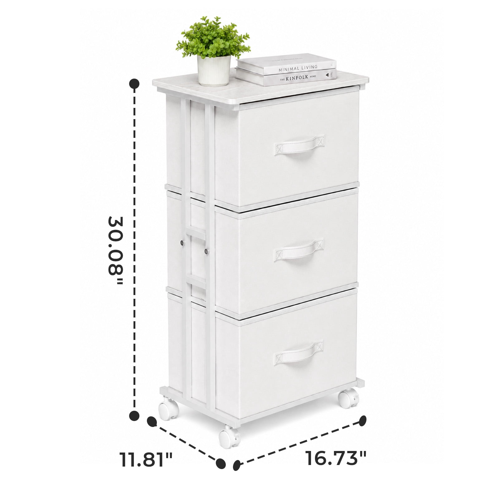 Alvantor Fabric Dresser 3 Drawer Storage Chest, Rolling Storage Tower, Vertical Storage Unit for Bedroom, Closet, Office