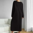 thumbnail image 6 of Aueoeo Womens Oversized Dresses Long Sleeve Sweat Dresses Loungewear Maxi Dress Crew Neck Vacation Outfit, 6 of 7