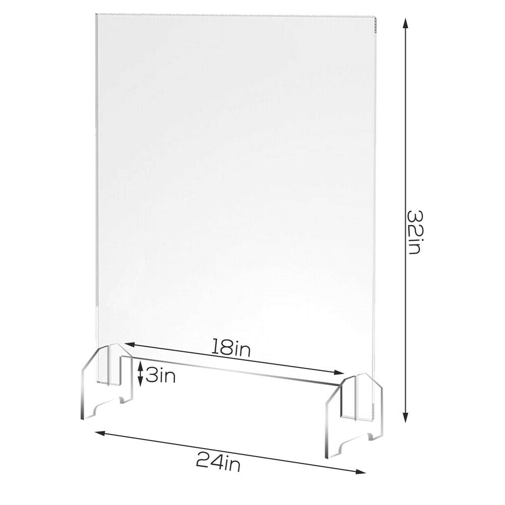 EAYSG Sneeze Guard For Reception Desk Protective Acrylic Shield 1/4IN