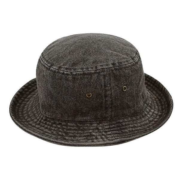 Ffiy Washed Cotton Denim Bucket Hat Fisherman's Hat 1pcs