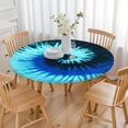 thumbnail image 3 of Colorful Tie Dye Pattern Round Fitted Tablecloth with Elastic Edge,Dining Table Cover Waterproof,Outdoor Round Tablecloth for Camping,Dining,Indoor and Outdoor, 3 of 7