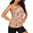 thumbnail image 2 of Bixox Women's Strawberry Floral Printed Sleeveless Fitness Workout Running Quick-Dry Tank Top, 2 of 7