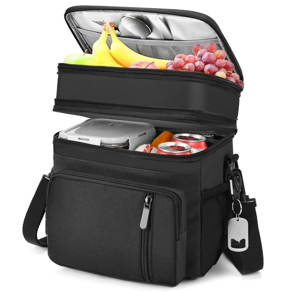 Fiambrera BAGNN, expandible, 16 L, aislante, a prueba de fugas, negra